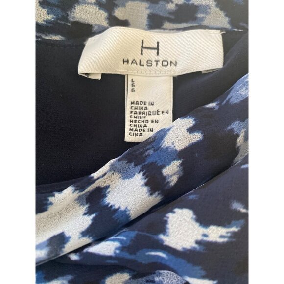 H by Halston Layered Dress, Brush Stroke Blue Sky Cap Sleeves Women's Size M - Picture 8 of 10